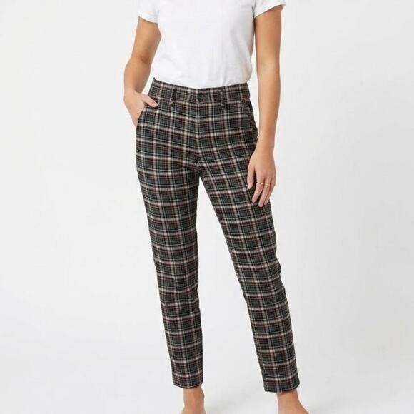 American Eagle Outfitters Pants - American Eagle Women's Super Hi-Rise Skinny Trouser Pants 2 Tartan Plaid Green